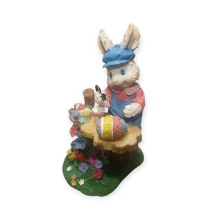 🐰 Colorful Bunny Figurine Painting Easter Eggs